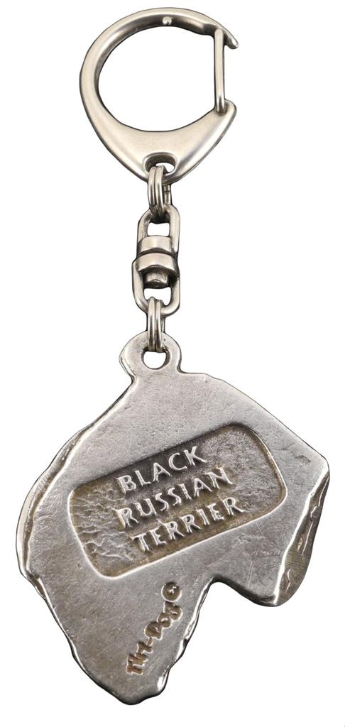 Czarny Terier Rosyjski, Russian Black Terrier - Posrebrzany Brelok Do Kluczy Z Psem, Ozdoba Torebki, Zawieszka Do Plecaka Marki Art-Dog