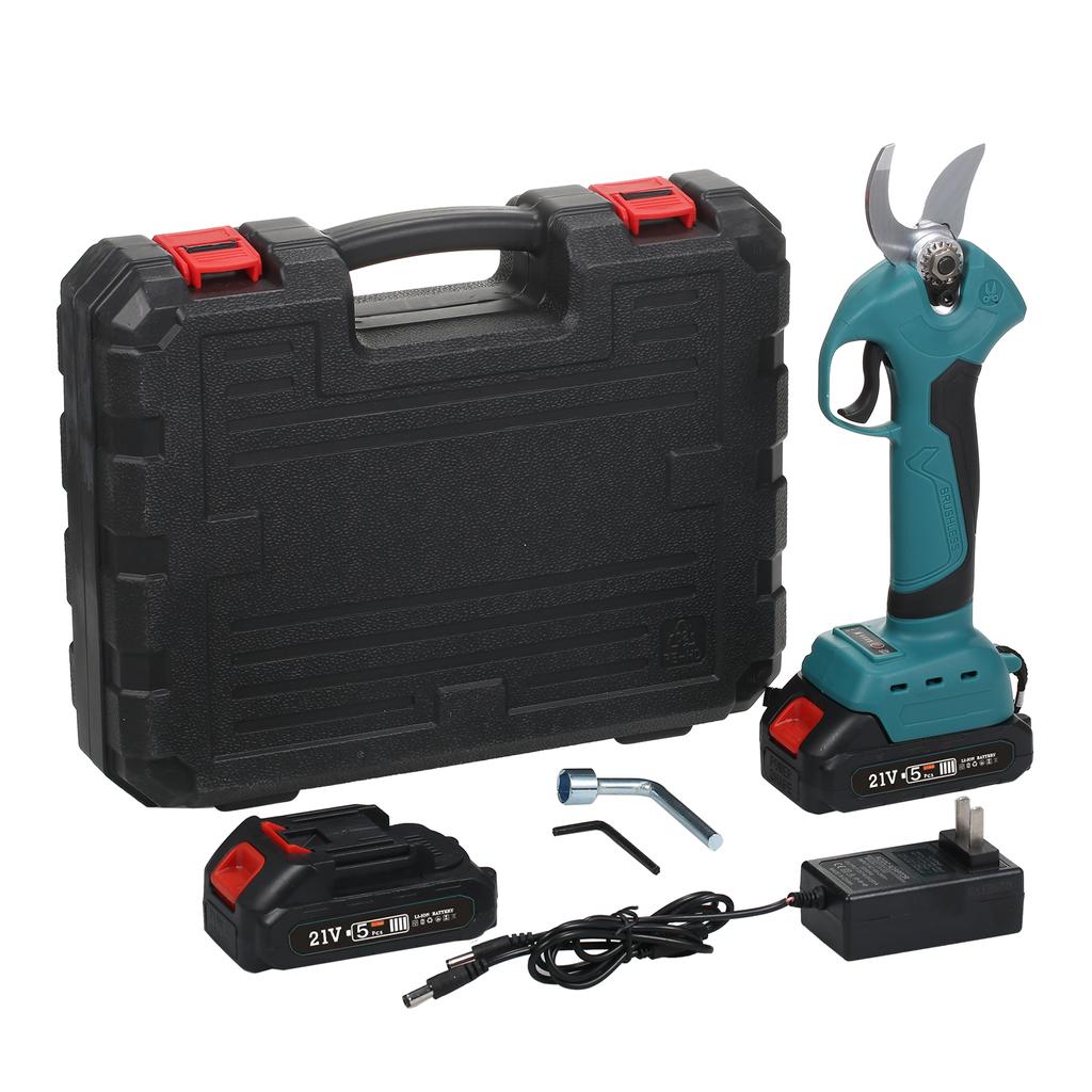 Бесщеточные аккумуляторные электрические секаторы 21 В, 2 упаковки, резервная перезаряжаемая литиевая батарея 2000 мАч