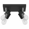 Black Ceiling Spotlight with Adjustable Spotlights 26.5 x 26 x 11.5 cm Metal