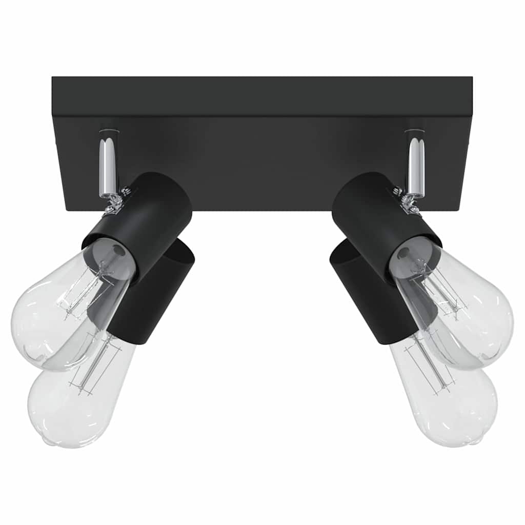 Black Ceiling Spotlight with Adjustable Spotlights 26.5 x 26 x 11.5 cm Metal