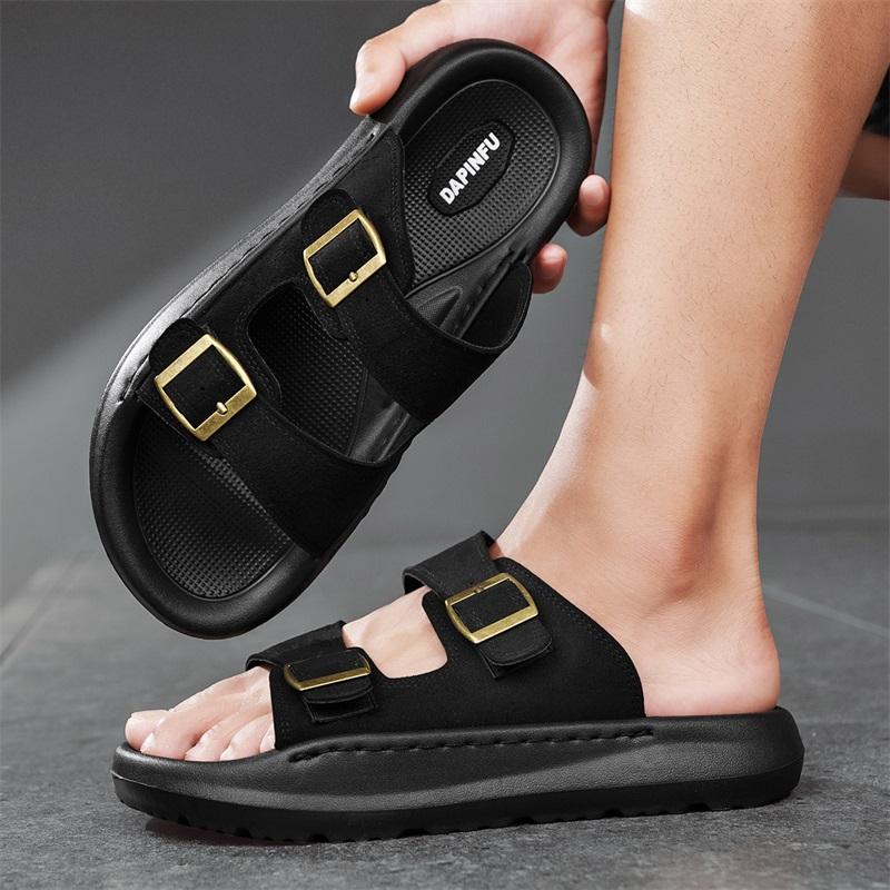 Fashion CYYTL Mens Summer Slippers Casual Shoes Beach Sandals Outdoor Slides Leather Walking Comfort Lightweight Luxury Designer Fashion