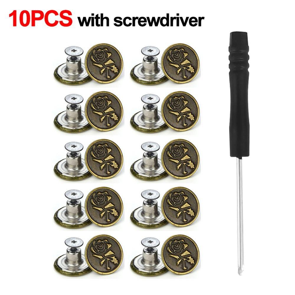 10Pcs/pack Nail Free Waist Extenders Button Clothing Pants Waist Buckle Jeans Buttons Jeans
