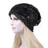 Omen Sequins Lace Turban Cap Flower Muslim Headwear Hat Female Head Wraps Ladies Bonnet Turbante Mejur
