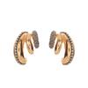 Oversized Geometric C-Shaped Layered Crystal Earrings Women Beach Vacation Fashion Statement Jewelry