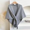 Solid Color Triangle Scarf Soft Sweater Shawl Cape Casual Knitted Shawl