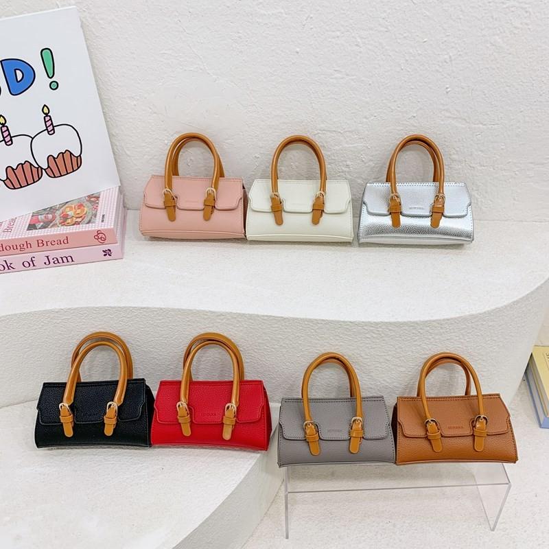 Stylish Girl Handbag Kids Mini Shoulder Bag Shopping Purse With Simple Style