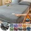 Soft Warm Thicken Velvet Mattress Cover Bed Sheet Pad Protector Solid Color Bed Fitted Cover Latex Mat Cover Bed Mattress Covers