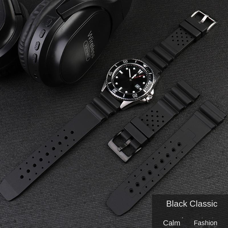 Для Casio Swordfish Резиновый ремешок MDV-106/ MDV-107 MTP1374/MTP1375 EFR-303L Seiko мужской дышащий силиконовый черный ремешок 20мм 22мм