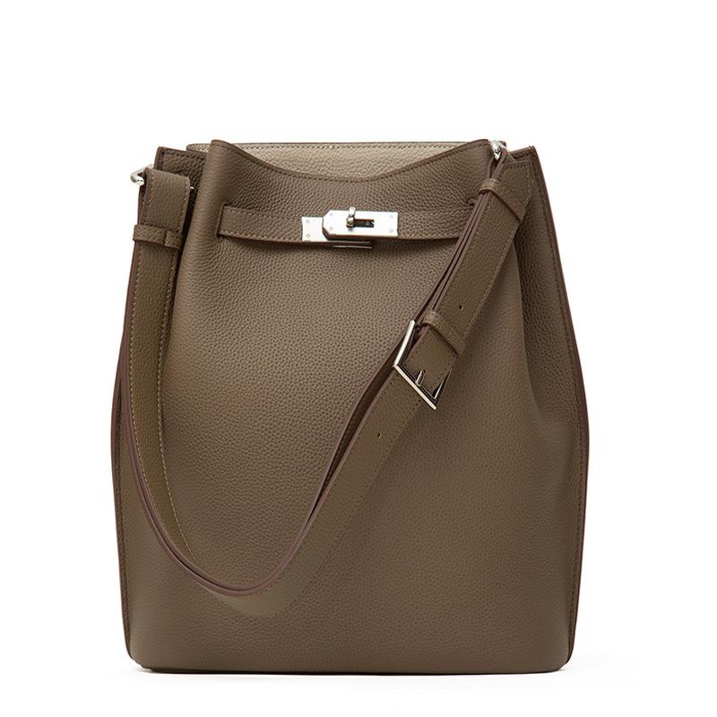 Новая сумка-ведро из коровьей кожи Togo, повседневная, на одно плечо, кожаная сумка-тоут SoKelly в форме подковы, на одно плечо