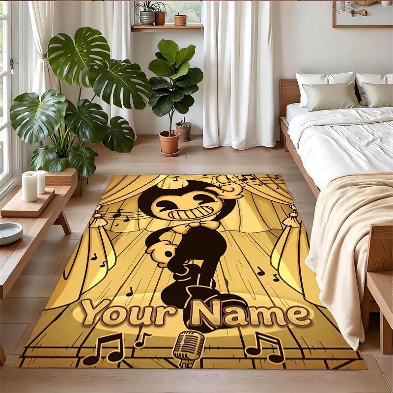 Crystal Velvet Rug Custom Name Text, Soft Non Slip Floor Mat Home DecorBendy and the Ink Machine