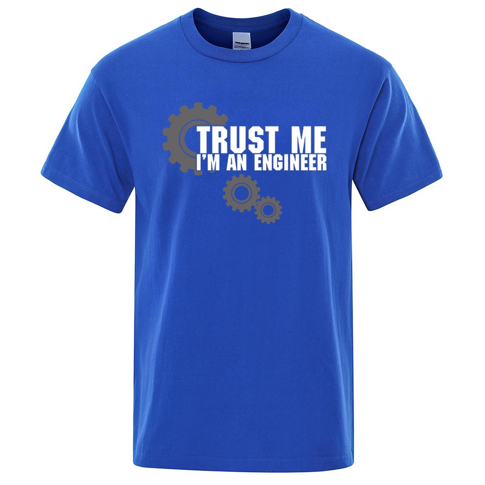 Cotton Tees Trust Me I'M Engineer Hip Hop Male T Shirt Oversized High Quality Tee Clothes Summer Street Cotton Casual Loose T-Shirts Men