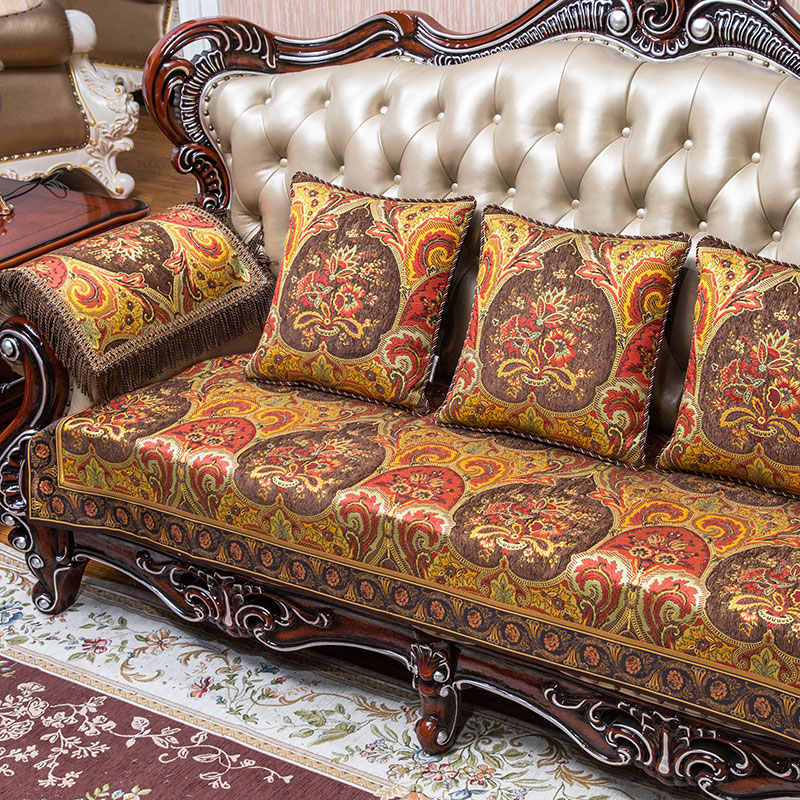 American Style Sofa Cover Anti Slip High-end Chenille Fabric All Season Universal Sofa Cushion Home Decor Sofa Protective Cover