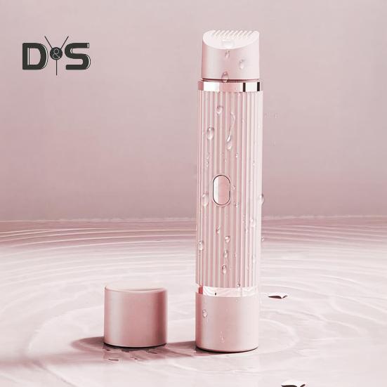 Женская электробритва с двумя головками, USB-перезаряжаемая, водонепроницаемая, портативная, для лица, тела, зоны бикини, рук, ног, эпилятор, бритва, триммер