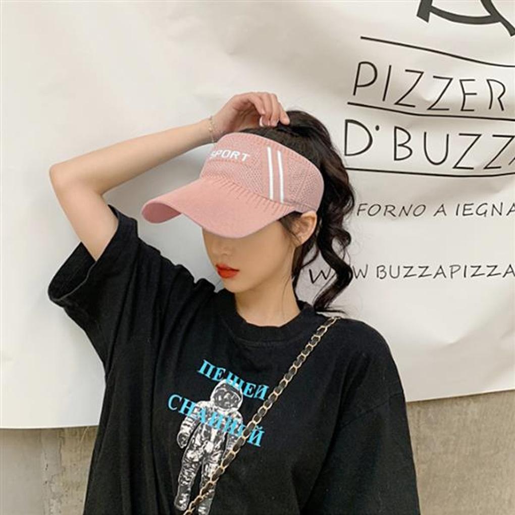 Спортивная кепка от солнца на резинке (розовый) / гольф теннисный козырек солнцезащитная кепка