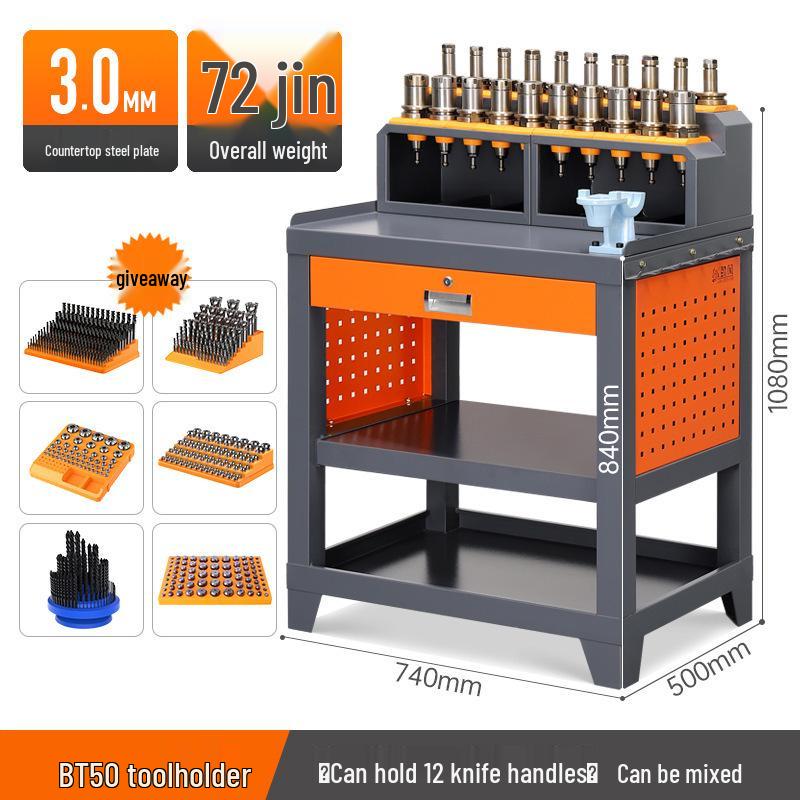 CNC Machining Center with BT50/BT40 Tool Holder, Tool Changer, and HSK Tool Holder Pallet.