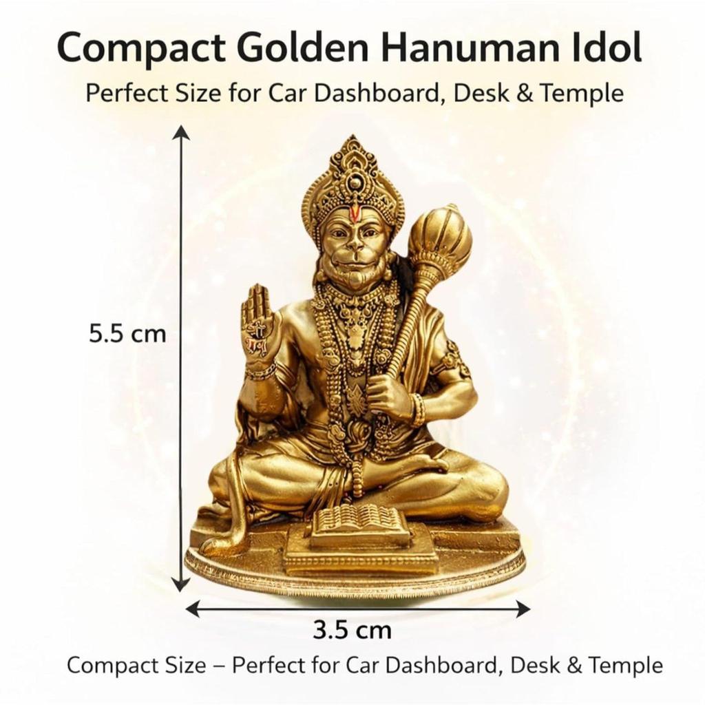Divine Panchmukhi Hanuman Idol – Golden Blessings & Protection