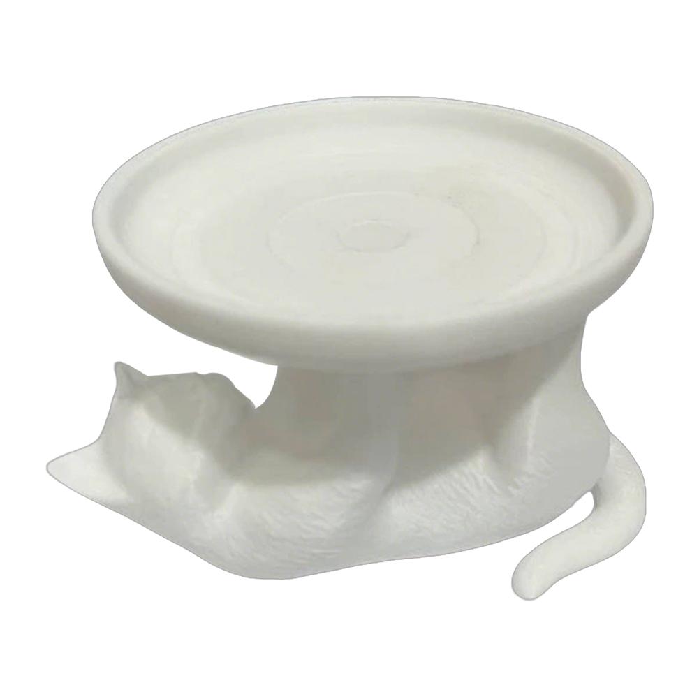 3D Printed Fun Cat Jewelry Tray, Playful And Cute Cat Design, Novel Style, Ideal For Desktop Organization Black/White
