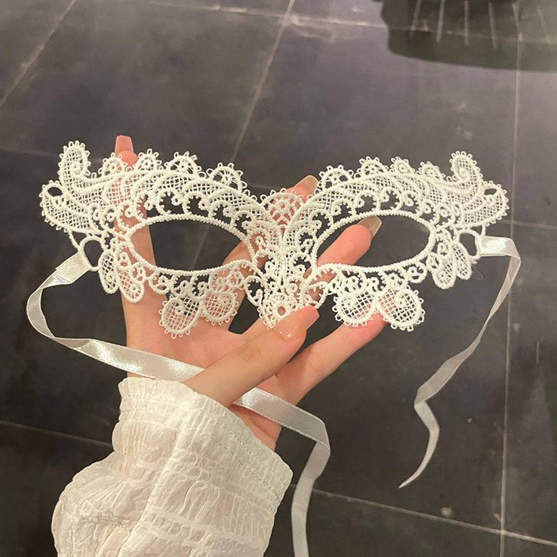 Черное сексуальное кружевное маскарадное белье Маска на пол-лица Косплей Вечеринка Развлечение Милое лицо Маска для глаз