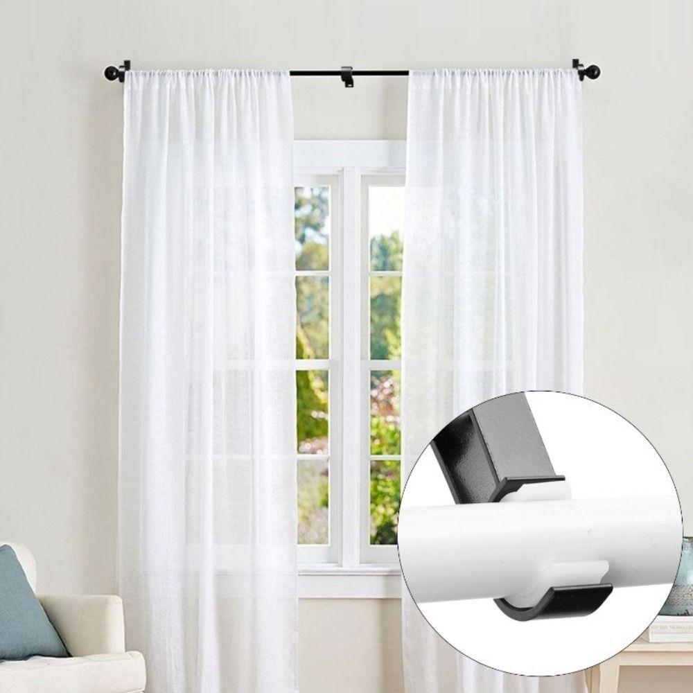 Heavy Duty Curtain Rod Support Aluminum Alloy Curtain Fixing Clip Durable Window Hardware Tools