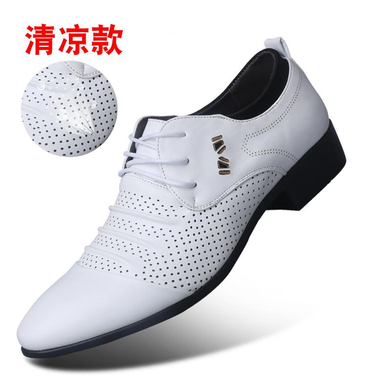 Модные летние черные коричневые белые мужские кожаные туфли мужские туфли с острым носком высококачественные формальные сандалии без застежек с открытыми носами мужские h78