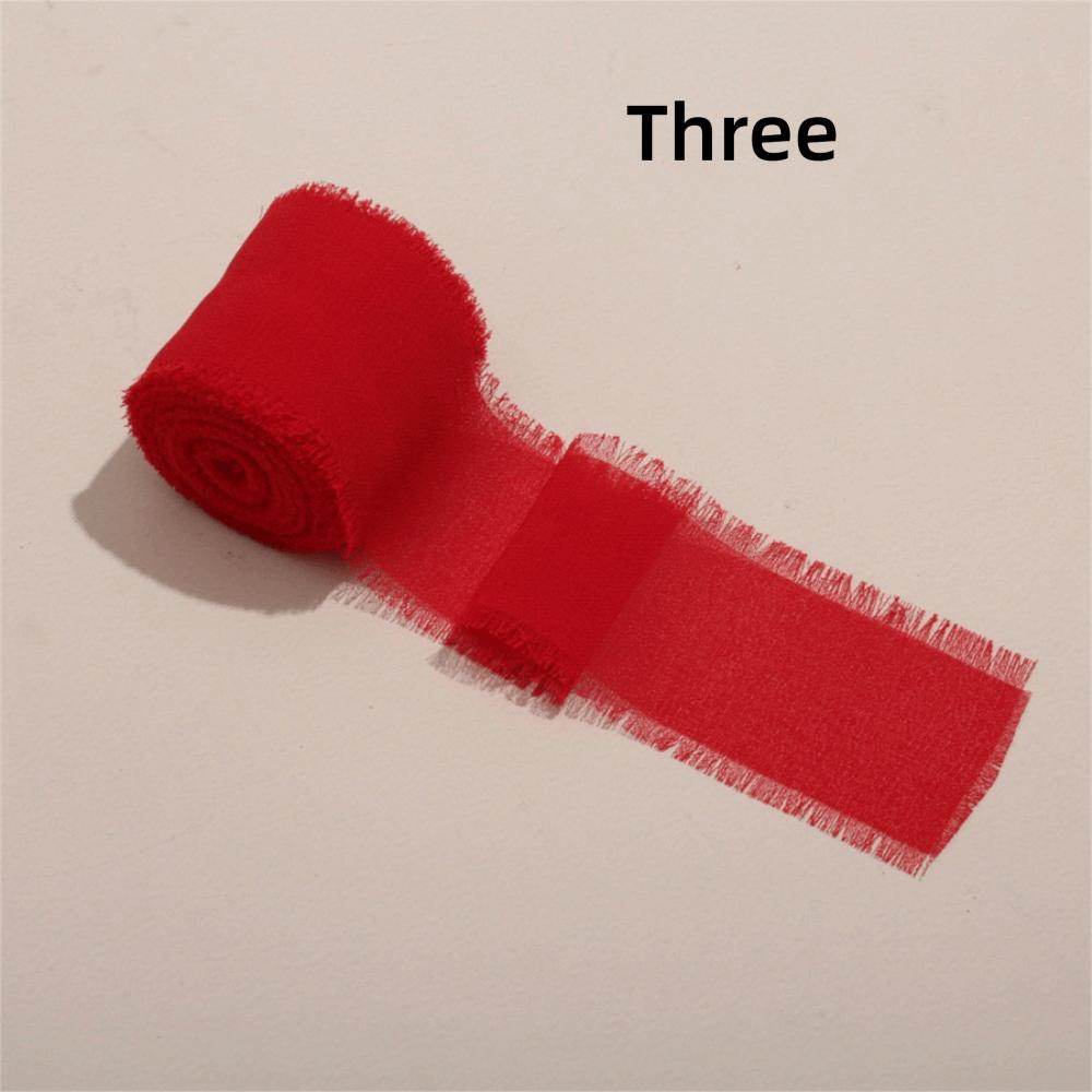 3 Rolls 5m Fringe Chiffon Silk Ribbon DIY Craft Hairy Chiffon Ribbon Wedding Invitations