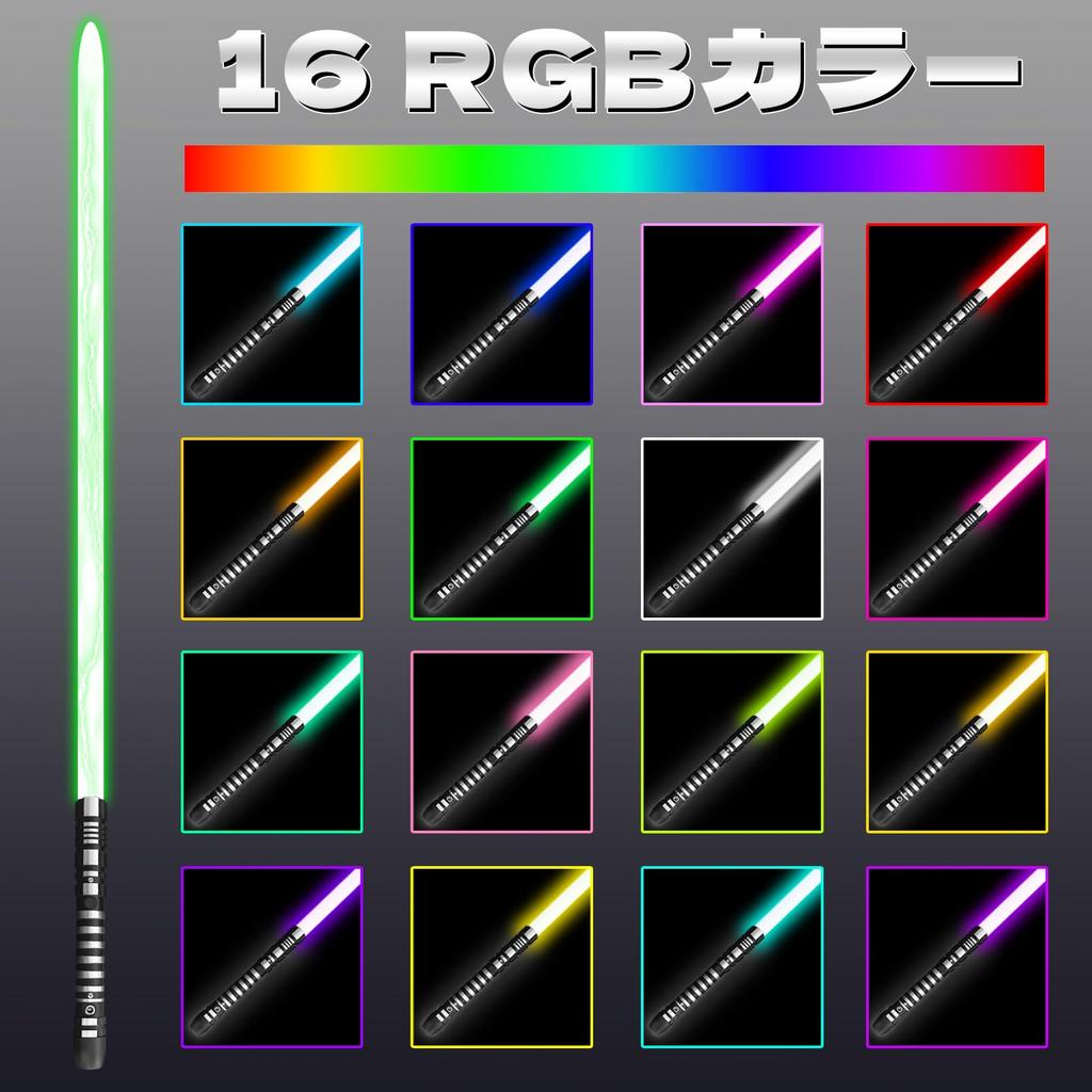 YDD Saber Lightsaber RGB 16 Color Change Metal Aluminum Pattern Ghost Premium Force FX Black Series Lightsaber with 3 Mode Sound Enables Authentic