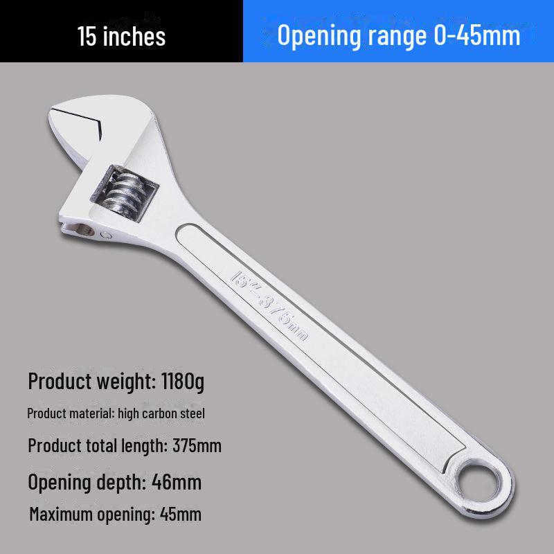 Multi-Function Adjustable Bathroom Wrench with Large Opening and Short Handle