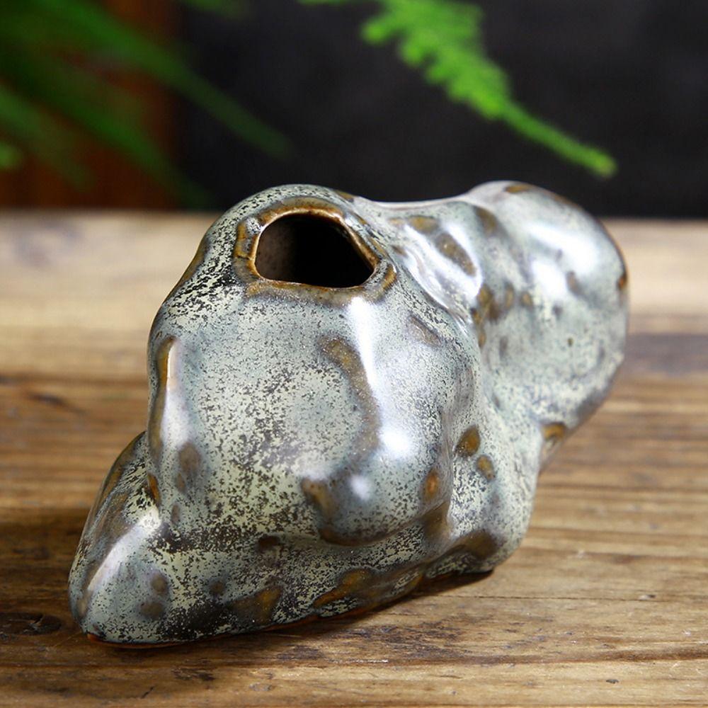 Smooth Stone Vase Ornament DIY Hydroponic Flower Vases Ceramic Mini Vases Hotel Supplies