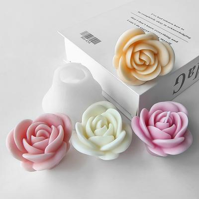 3D Силиконовая форма для цветов розы DIY Ароматическая свеча Гипс Смола Форма для украшений Ручная работа Мыло Свеча Изготовление Принадлежности