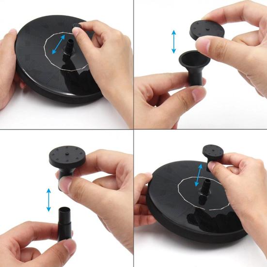 Солнечный фонтан для воды с ночной светодиодной подсветкой, 7 насадок, плавающий солнечный насос для фонтана, уличный водный элемент