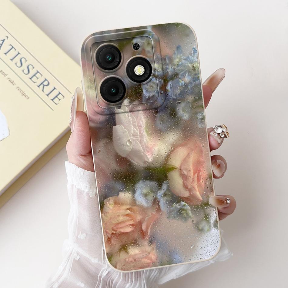 For Itel A50 A50C A667L A669L Beautiful Bow Rose Painting Phone Case For ItelA50 ItelA50C Soft Silicone Shockproof Cases