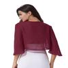 Women's Elegant Bolero 3/4 Sleeve Chiffon Cardigan Wedding Party Bridal Dress Cover Ups