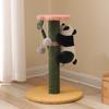 Wooden Cat Tree And Scratching Board With Bamboo Elements For Indoor Play