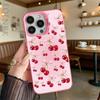 Ударопрочный чехол для телефона с рисунком «Вишня и Бант» для iPhone 16 15 14 13 12 11 Pro Max/Mini, Защита от царапин, Премиальная жесткая крышка
