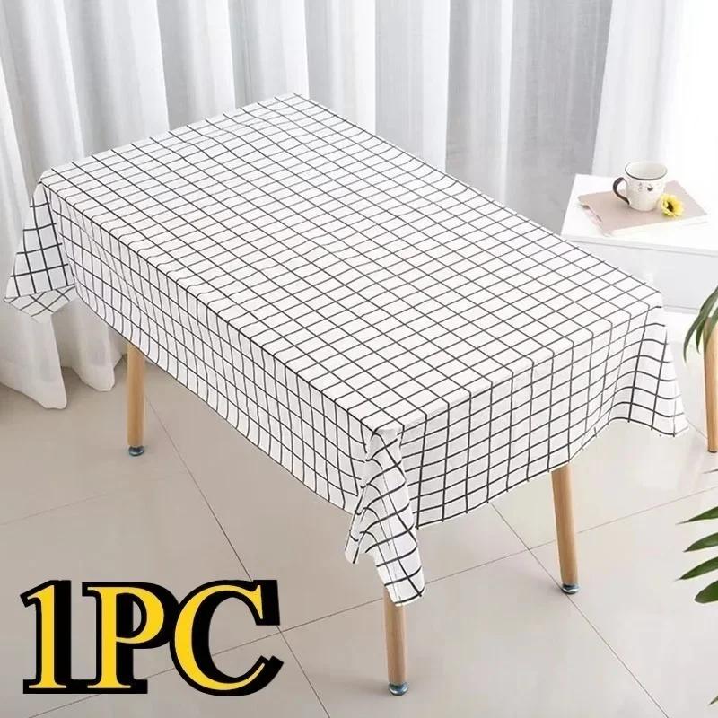 1/3PCS Disposable Checkered Tablecloth Plastic Tablecloth Birthday Party Wedding Picnics Christmas Home Decoration Easy To Clean