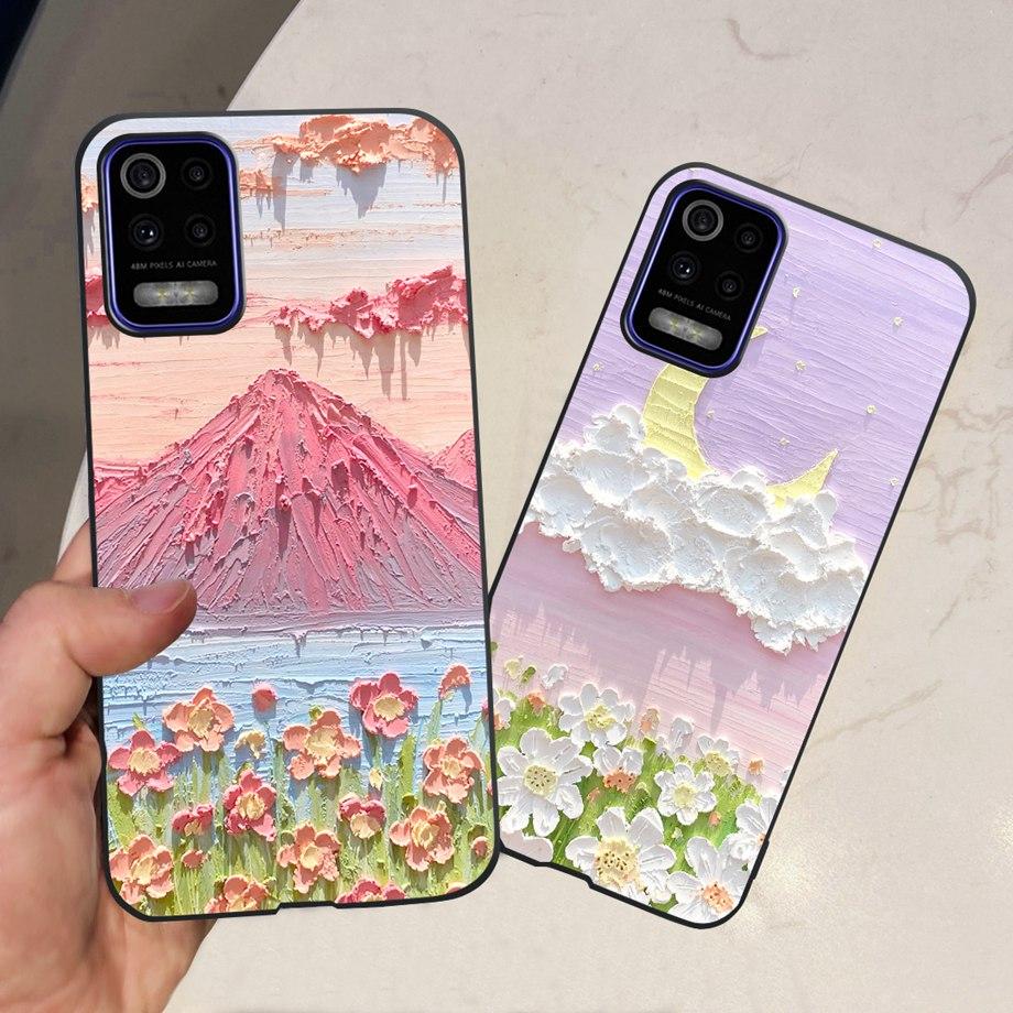 For LG K52 K42 K62 2020 Phone Case Back Cover Black Matte Soft TPU Silicone Bumper Shell For LG Q52 Q62 LGK52 K 62 Butterfly Bag
