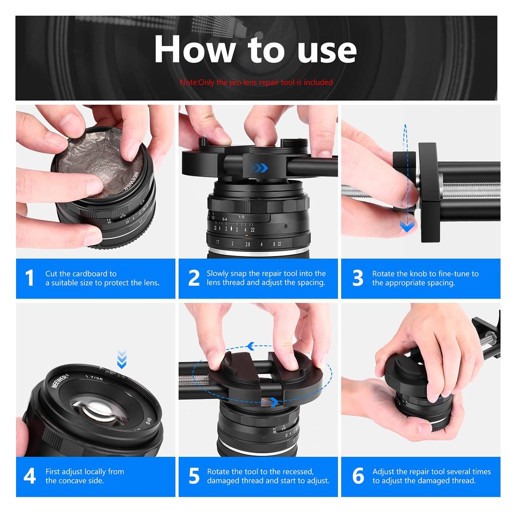 NEEWER Camera Lens Vice Repair Tool for Lenses Ring Steel & Filters, 27mm-130mm Adjustment,