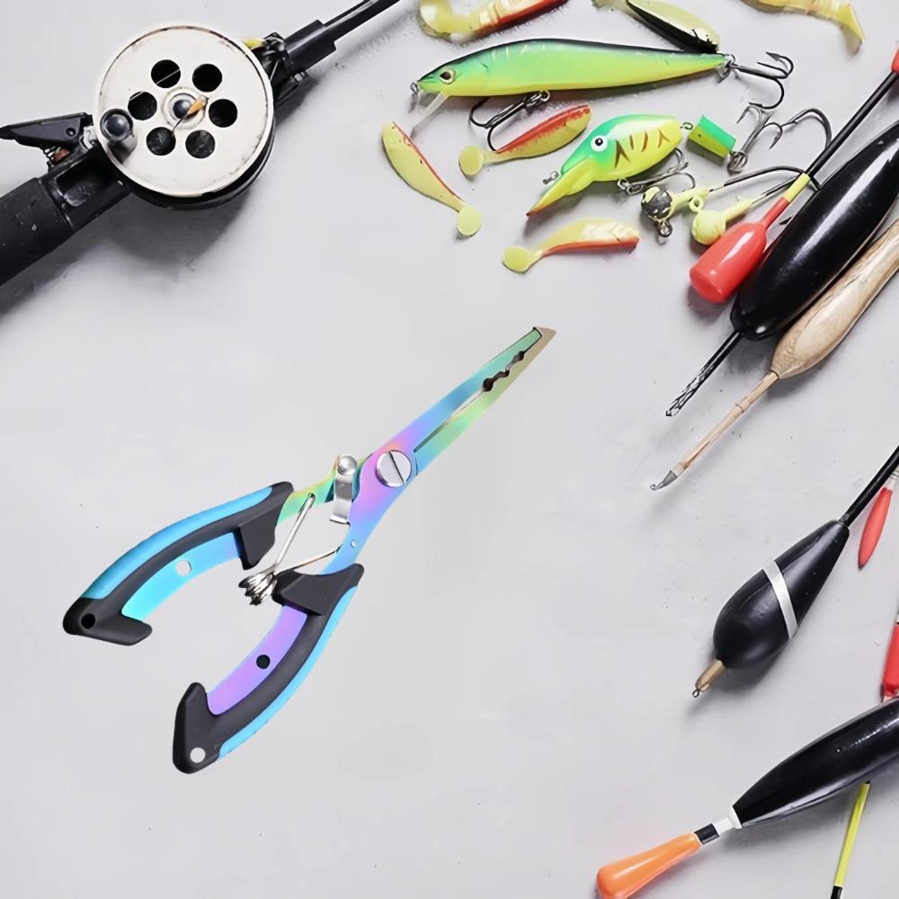 1 Set Split Ring Opener Fishing Pliers Portable Fishing Line Cutter Angling Helper