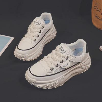 Женские сетчатые белые кроссовки, дышащая толстая подошва, универсальные для повседневного бега весной и летом (HY923)