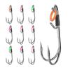 10pcs High Strengths Double Hook Catfishes Basses Hook Rustproof Double Hook for Basses and Catfishes