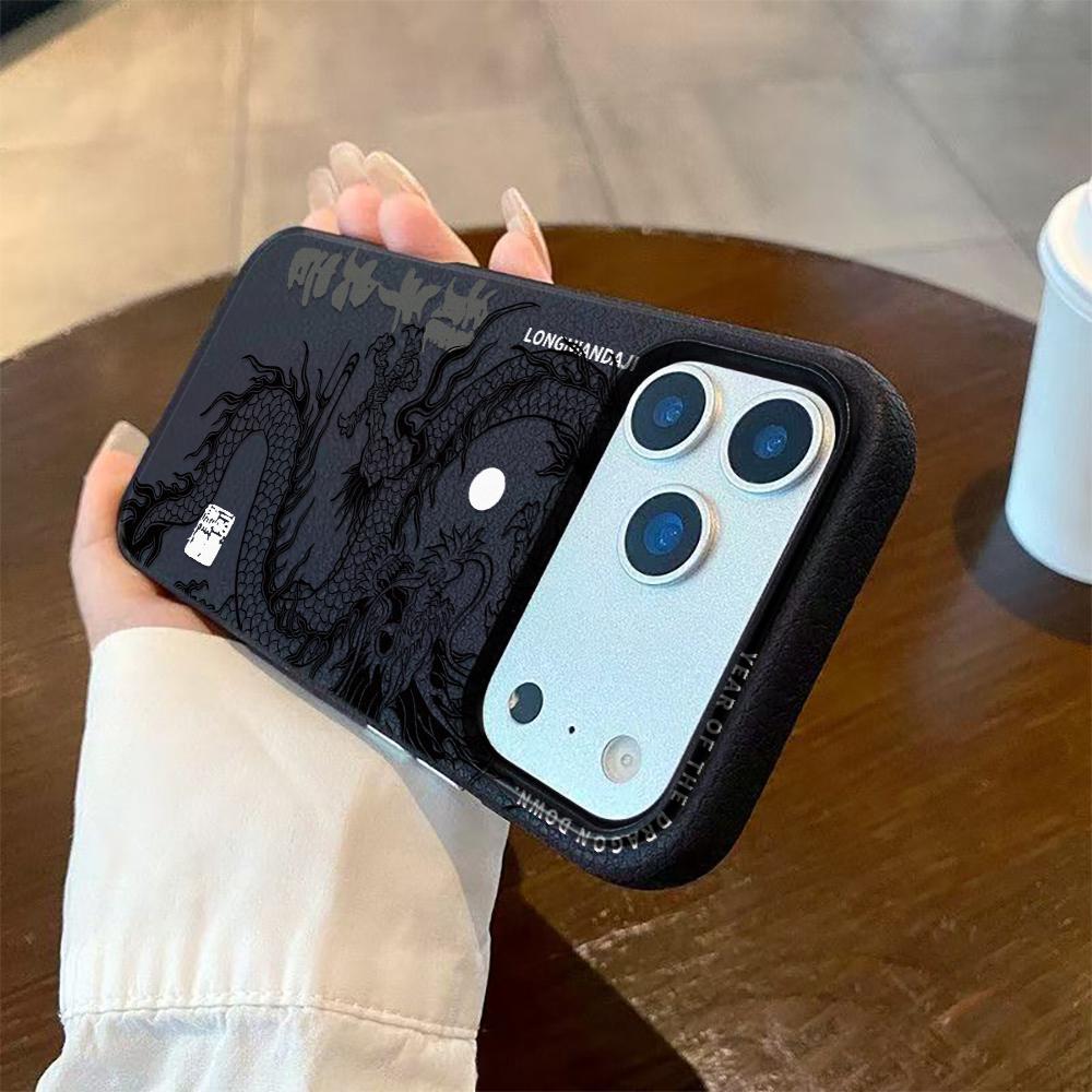 Черный Чехол С Китайским Драконом Loong Для Iphone 17 16 15 14 13 12 11 Pro Max 17 Air 16 15 Plus 17 Pro Max Чехол Для Телефона