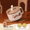 Миска для лапши/риса из нержавеющей стали 304 с крышкой и ручкой