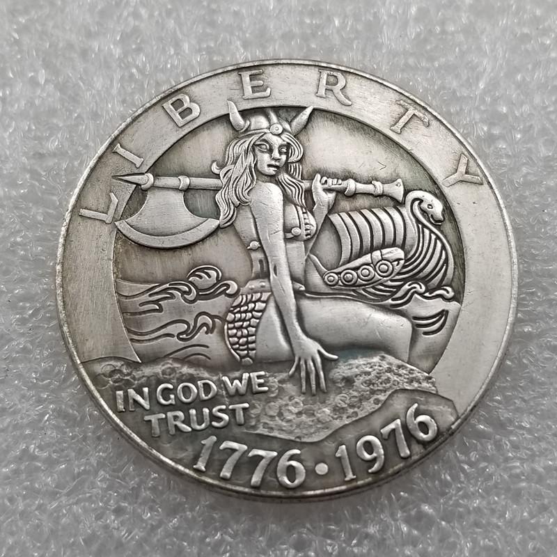 Серебряный доллар H4619, памятный, с изображением черепа странника, антикварный