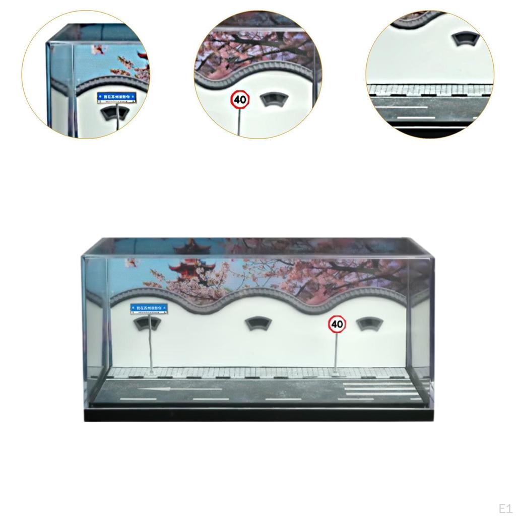 1/64 Model Car Scene Diorama with Storage Box Gift Crafts Toy DIY Park Backdrop