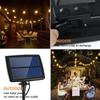 Solar LED S14 String Lights - Choose 12, 15, or 20 Lights - Fine Wire, Flat Head Plastic Bulbs, Outdoor Waterproof Decoration.