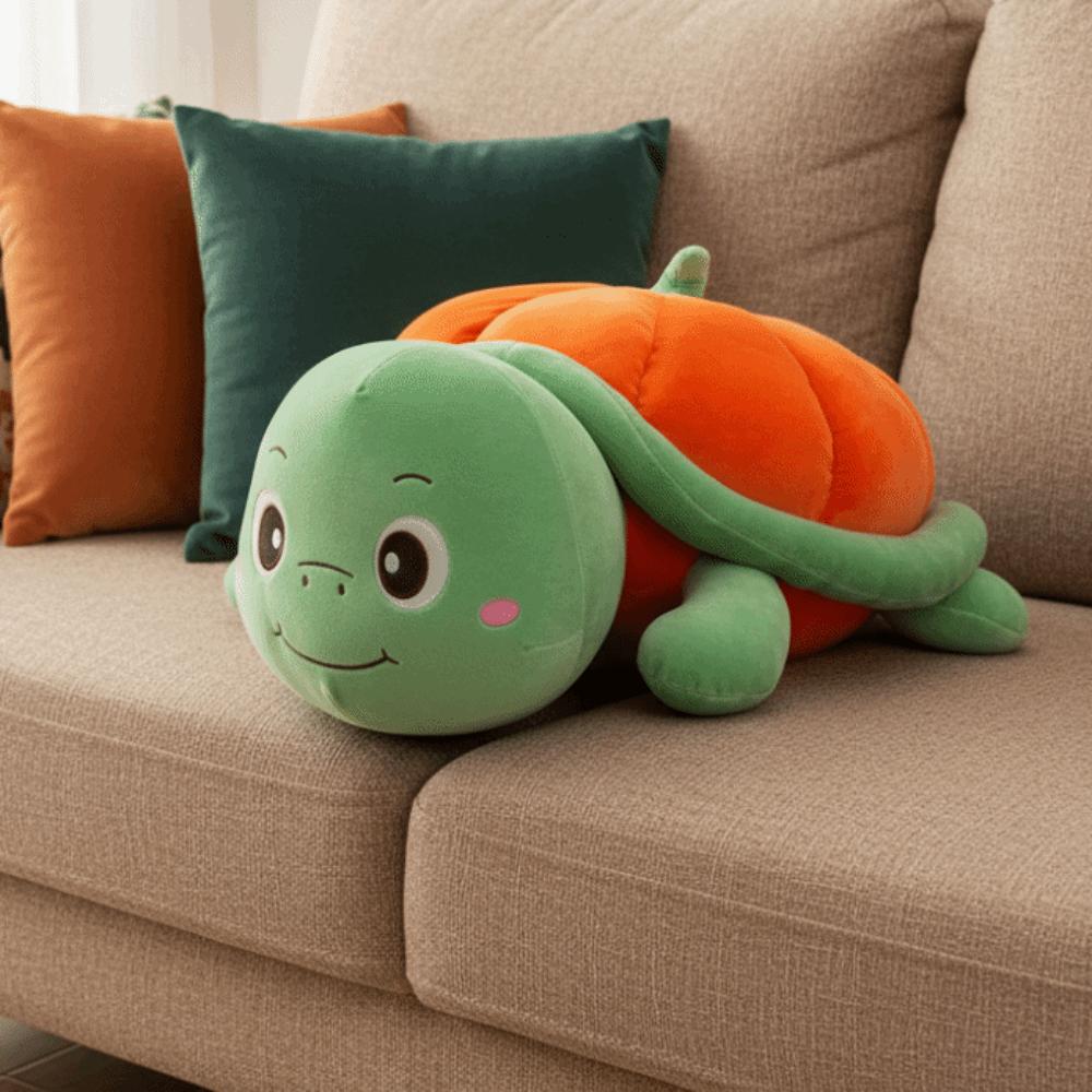 Fluffy Pumpkin Turtle Plush Toys Persimmon Turtle Animal Plush Doll Turtle Stuffed Doll  Car Decor