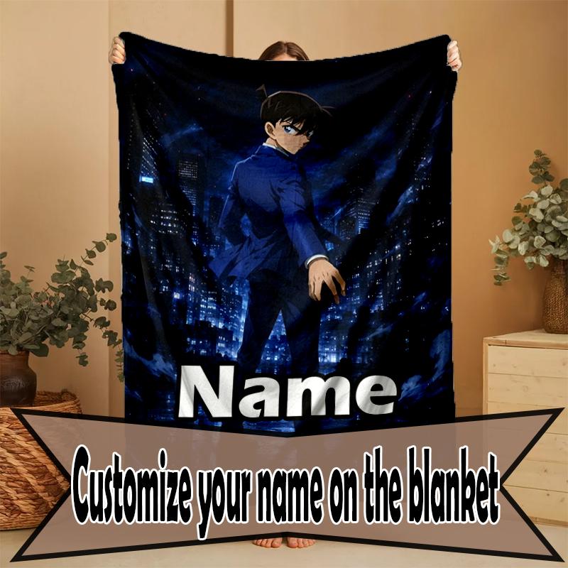 Custom Name Personalized Anime Print Blanket, Home Decor, Bedroom, Sofa, Camping, Couch, Gifts for Birthday Christmas