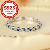 S925 стерлингового серебра изысканные светло-темно-синие циркониевые кольца для женщин дамы свадебные украшения подарки