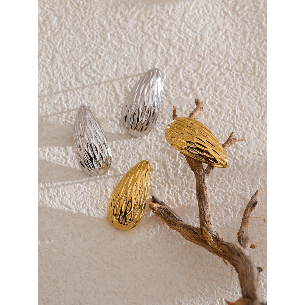 Eetit Stainless Steel Vintage Striped Geometric Stud Earrings for Women Minimalist Daily Wear Statement Jewelry Wholesale