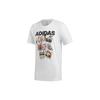 Doodle Print Athletic Crew Neck Short Sleeve T-Shirt Men Tops White FN1715